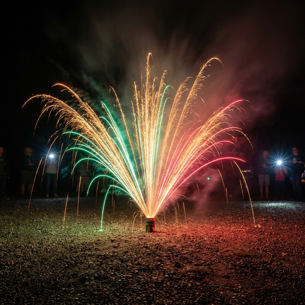 孔雀开屏 (Peacock Fountain) 地面喷花效果 2026 (Saman 预防)